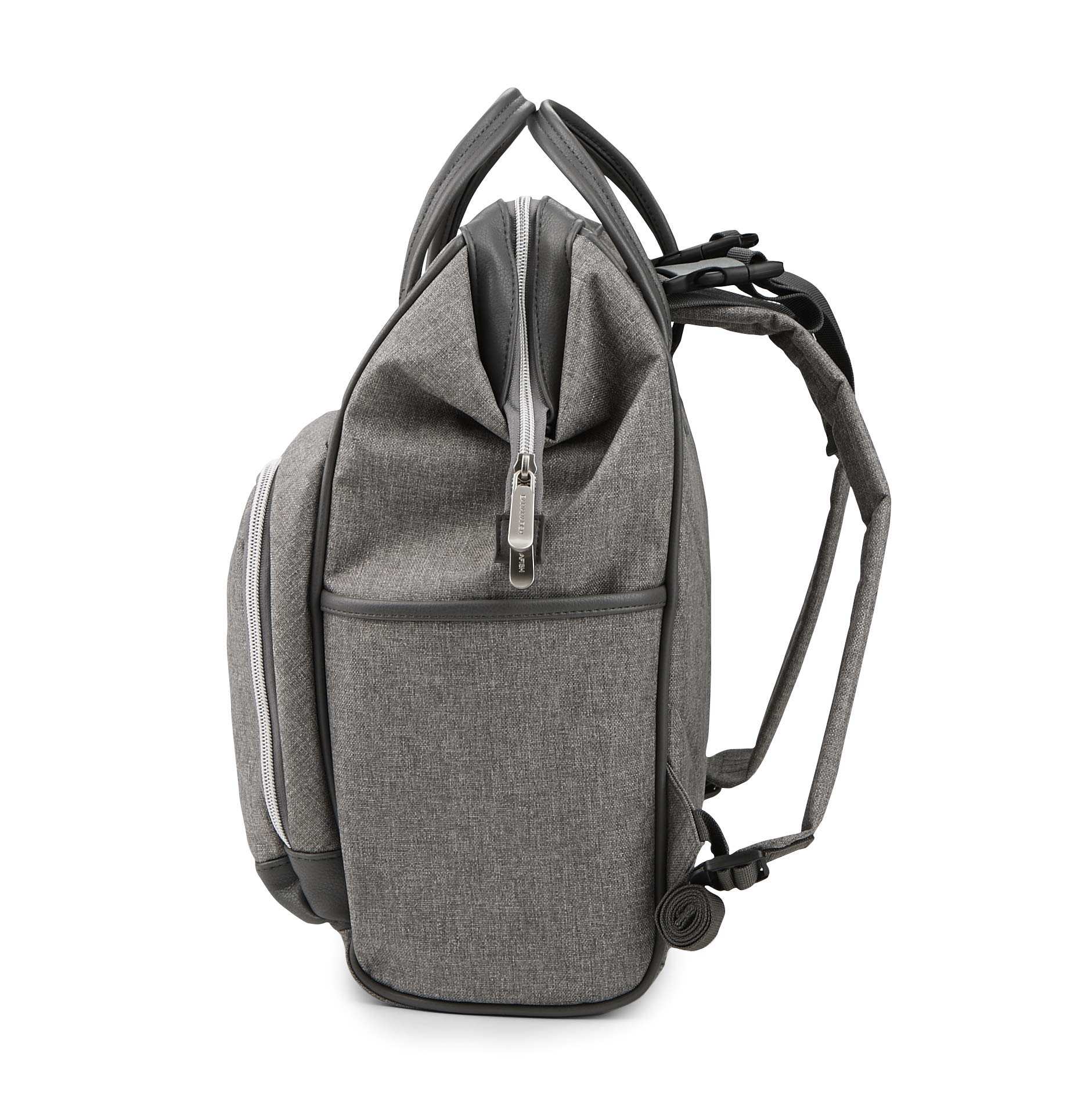 Multi-Function Design Nappy Bag for Baby Care or Travel - Carry or Wear as Backpack - Large Capacity in Trendy, Stylish Design, Light Grey