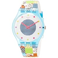 Swatch Originals Quilted Time White Dial Silicone Strap Unisex Watch SUOS108