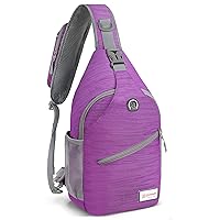 ZOMAKE Sling Bag for Women Men:Small Crossbody Sling Backpack - Mini Water Resistant Shoulder Bag Anti Thief Chest Bag Daypack for Travel Hiking Outdoor Sports,Purple(stripe)