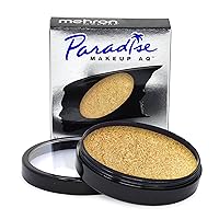 Makeup Paradise Makeup AQ Pro Size | Stage & Screen, Face & Body Painting, Special FX, Beauty, Cosplay, and Halloween | Water Activated Face Paint & Body Paint 1.4 oz (40 g) (Metallic Gold)