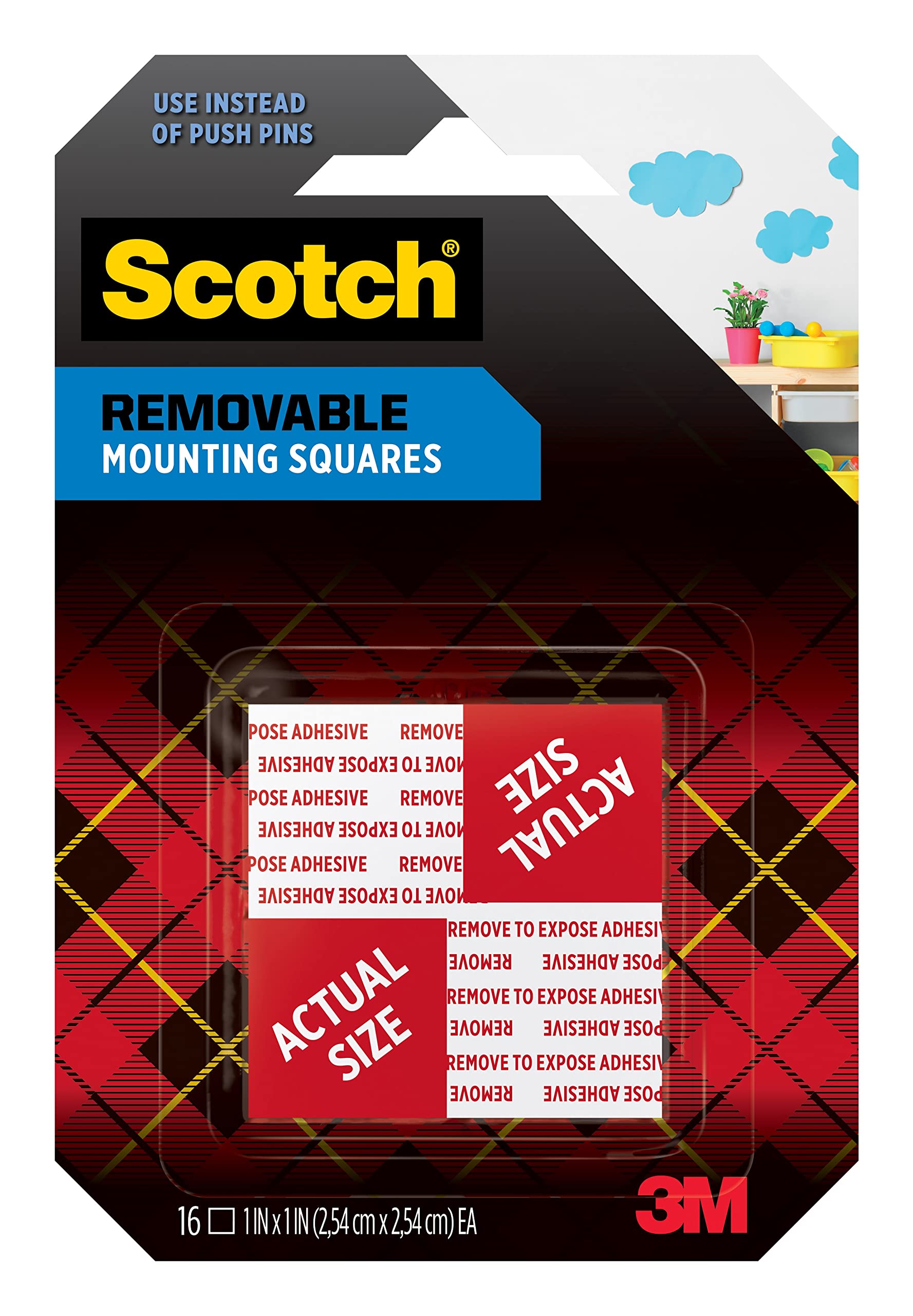3M 108 Scotch Removable Mounting Squares, 1
