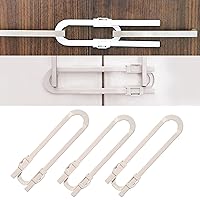 U-Shaped Baby Safety Glide Lock - Adjustable Childproof Cabinet Latches for Kitchen Cupboard - Suitable for Babyproofing Cabinets Knobs & D-Handles