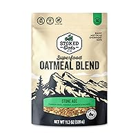 Stoked Oats - Stone Age High Protein, Low Sugar Breakfast - Gluten Free, High Fiber, Non GMO Oatmeal - Perfect for overnight oats (11.3oz)