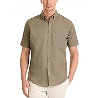 Van Heusen Mens Wrinkle Free Short Sleeve Button Down Check Shirt