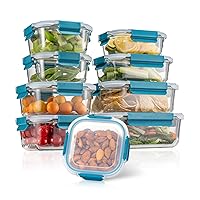 Glass Food Storage Containers with Lids-Glass Meal Prep Containers for Lunch-Pantry Kitchen Storage Containers,Freezer Safe,Leak-Proof,Stackable,Large Capacity