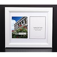 CreativePF 2 Opening Glass Face White Picture Frame to hold 5 by 7 inch Photographs including 10x12-inch White Mat Collage