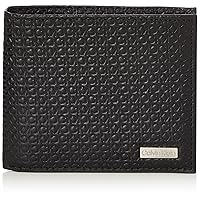 Calvin Klein 31CK130007 Men's Bifold Wallet, Billfold With Coin Pocket, Black