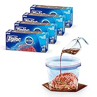 Ziploc Gallon Food Storage Freezer Bags, Stay Open Design with Stand-Up Bottom, Easy to Fill, 30 Count (Pack of 4)