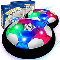 KKONES Kids Toys Hover Soccer Ball (Set of 2), Battery Operated Air Floating Soccer Ball with LED Light and Soft Foam Bumper for Indoor Outdoor Game, Gifts for Age 3 4 5 6 7 8-16 Year Old Boys Girls