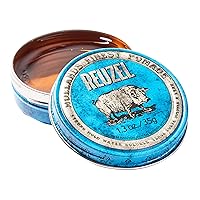 REUZEL Blue Pomade, Strong All Day Hold, Water Soluble Styling, High Shine and Flake Free, Easy To Wash Out, For All Hairstyles