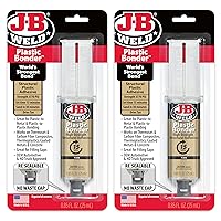 J-B Weld PlasticBonder Tan, 2 -Pack, High-Strength & Impact Resistant, 25ml, 50133-2