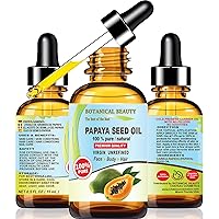 PAPAYA SEED OIL WILD GROWTH 100% Pure Natural Virgin Unrefined Undiluted Cold Pressed Carrier Oil for Face, Skin, Hair, Lip, Nails 0.5 Fl. oz. - 15 ml by Botanical Beauty