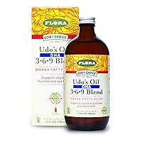 Flora - Udo's Choice Omega 369 Oil Blend with DHA, Udo's Oil Balanced 2:1:1 Ratio of Omega Fatty Acids, Supports Cognitive Function & Overall Health, 17-fl oz. Glass Bottle
