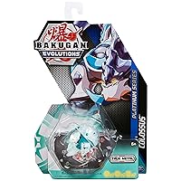 Bakugan Evolutions, Colossus (White), Platinum Series True Metal, 2 BakuCores and Character Card, Kids Toys for Boys, Ages 6 and Up