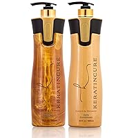 Keratin Cure Brazilian Gold and Honey daily use Shampoo Conditioner Set Bio with Argan oil SULFATE FREE protect Color Enhance Hair Growth (960ml/ 32 fl oz) for keratin treated hair