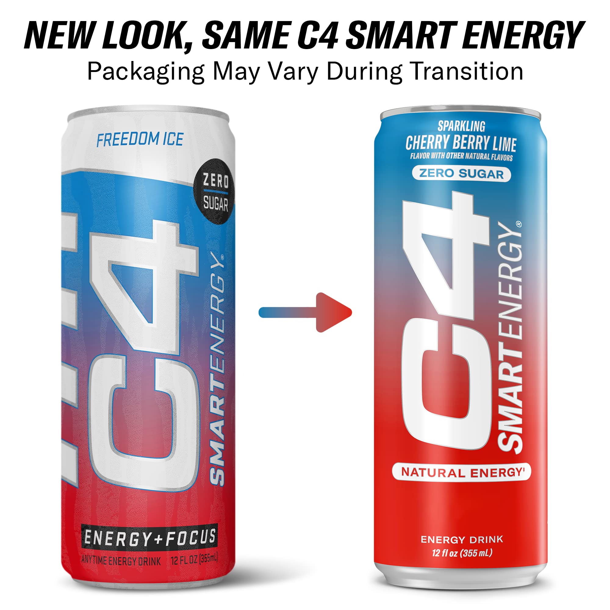 C4 Energy & Smart Energy Drinks Variety Pack, Sugar Free Pre Workout  Performance Drink With No Artificial Colors or Dyes, Zero Calorie, Coffee