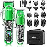 GLAKER Hair Clippers,Hair Clippers for Men Cordless Clippers for Hair Cutting Mens Hair Clippers Hair Trimmer Zero-Gap Trimmer Quiet Barber Clipper with 11 Guide Combs