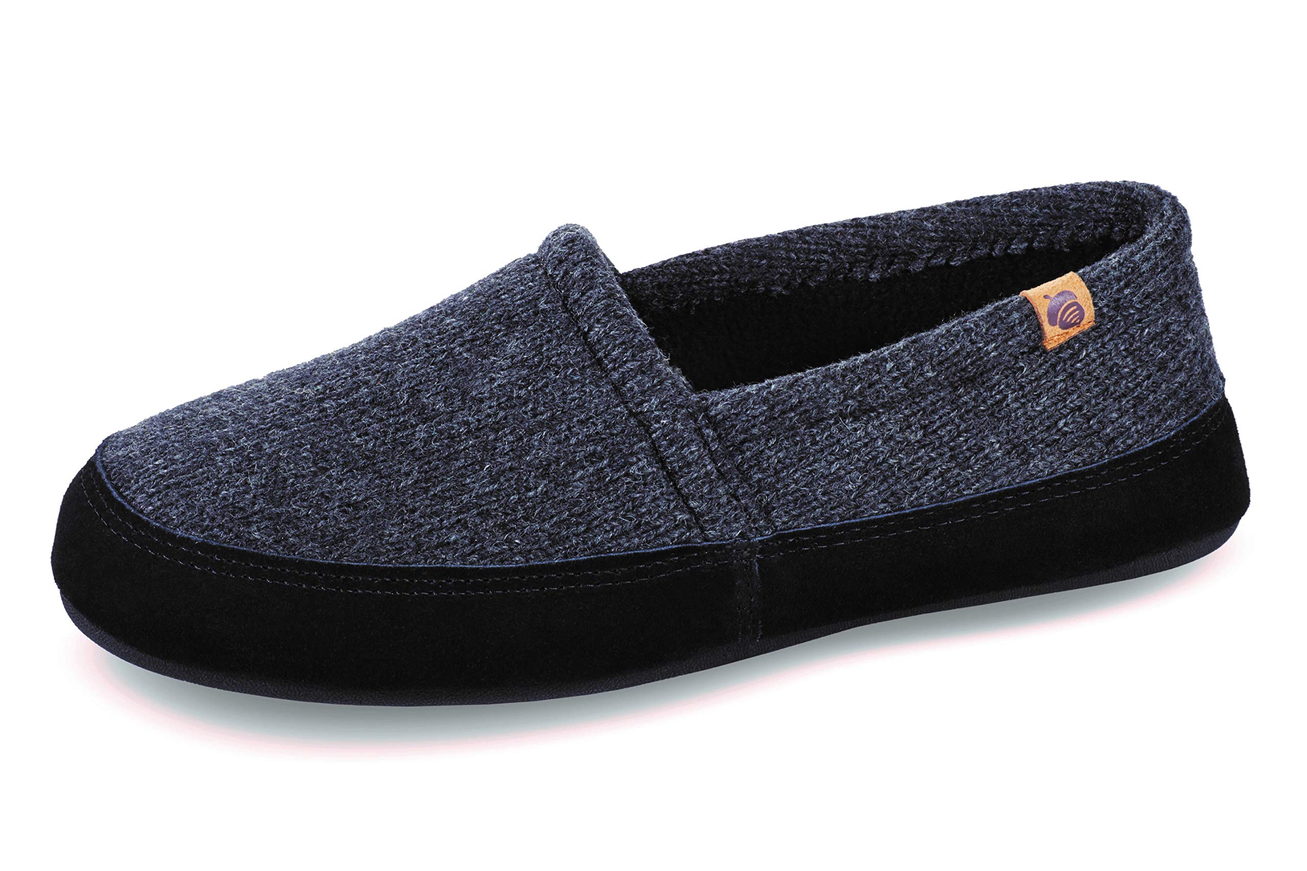 Acorn Men's Moc Slippers with Memory Foam Insole Suede Sidewall and Rubber Outsole