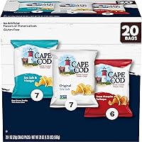 Cape Cod Potato Chips Variety Pack, 1 Oz, (Pack of 20)
