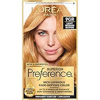 Superior Preference Fade-Defying + Shine Permanent Hair Color, 9GR Light Golden Reddish Blonde, Pack of 1, Hair Dye