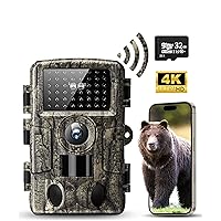 WiFi Trail Camera, 4k 60MP Game Camera with Night Vision Ip66 Waterproof 120°Wide Angle 0.1s Trigger Speed,Suitable for Outdoor Wildlife Detection, Monitoring Home Security