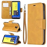 Ultra Slim Case Case for Samsung Galaxy J6 2018 Multifunctional Wallet Mobile Phone Leather Case Premium Solid Color PU Leather Case,Credit Card Holder Kickstand Function Folding Case Phone Back Cover