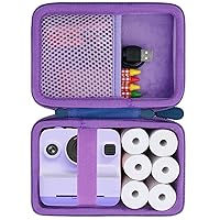 Aenllosi Hard Camera Case for Dylanto/Meetrye/Anchioo Kids Camera Instant Print,Camera Bag for Toddler Video Camera & 6PCS Print Camera Paper Refills Roll(Only Case,Purple)