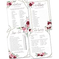 Bridal Shower Games - Wedding Shower Games - 4 Games for 25 Guests - Double Sided Cards - Rose Gold
