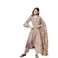 Women's Printed Cotton Casual Wear Lightweight And Comfortable Kurta With Chanderi Dupatta Set (V_772)