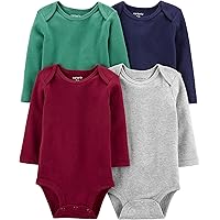 Carter's Baby Boys 4-Pack Long-Sleeve Original Bodysuits Solids