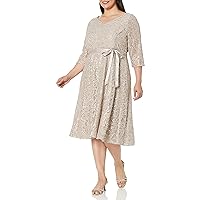 Alex Evenings Women's Plus-Size Midi Length Fit and Flare