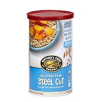 Nature's Path Organic Gluten Free Steel Cut Whole Grain Oats, 30 Ounce Canister (Pack of 6), Non-GMO, 40g Whole Grains, 5g Plant Based Protein, Great for Overnight Oats