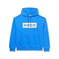 HUGO Men's Logo Stripe Cotton Hooded Sweatshirt