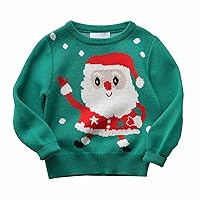 Toddler Boys Girls Sweater Autumn/Winter Long Sleeve Round Neck Christmas Cute Cartoon Printed Sweater 2t Fall