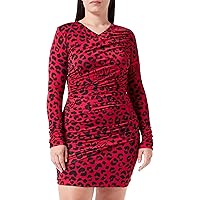 Love Moschino Chic Leopard Texture Dress in Pink and Women's Black