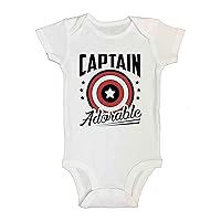 Cute Super Hero Neworn Bodysuit Captain Adorable - Little Royaltee Trendy Kids Shirts
