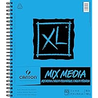 Canson XL Series Mixed Media Pad, Side Wire, 11x14 inches, 60 Sheets – Heavyweight Art Paper for Watercolor, Gouache, Marker, Painting, Drawing, Sketching