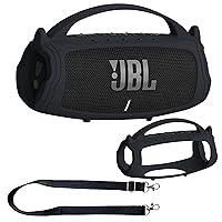 Silicone Cover Case for JBL Charge 5 Portable Bluetooth Speaker, Protective Skin Case for JBL Charge 5 Speaker Accessories(Black Case)