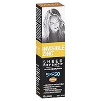 Invisible Zinc Sheer Defence Medium SPF 50 - Daily Moisturizer With Sun Protection To Prevent Appearance of Premature Aging Caused By Harmful UV Rays - 50g