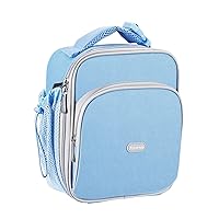 Kids Lunch Box with 8MM Insulated sponge & Water Bottle Holder, Keep Food Warm Cold School Lunch Bag for Kids Teen Girls Boys,Baby Blue