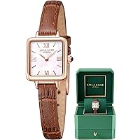 Lola Rose Dainty Watch for Women: Mother of Pearl Dial, Genuine Leather Strap, Wrapped by Stylish Gift Box - Vintage Present for Small Wrists