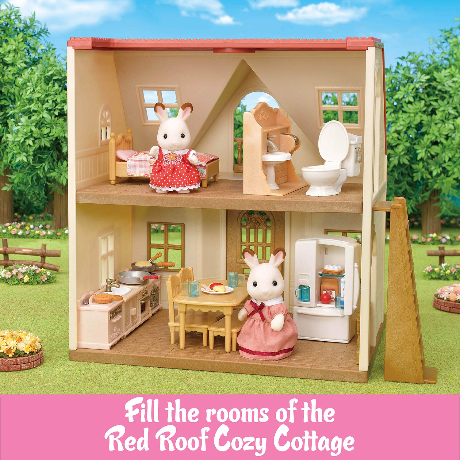 Calico Critters Playful Starter Furniture Set, Toy Dollhouse Furniture and Accessories Set with Figure Included