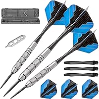 Fat Cat by GLD Products Bulletz 90% Tungsten Steel Tip Darts with Storage/Travel Case, 23 Grams , Black