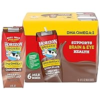 Horizon Organic Shelf-Stable 1% Low Fat milk Boxes with DHA Omega-3, Chocolate, 8 oz., 6 Pack