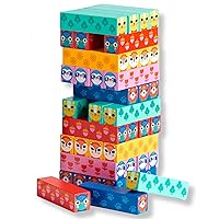 Wild Wobble! – Colorful Wooden Tumbling Tower Game, 4 Across, Great for Small Hands, Ages 3+
