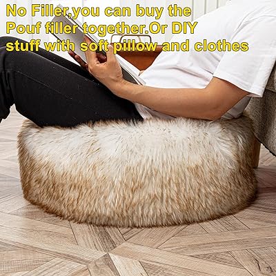 Asuprui Pouf Ottoman,Floor Pouf Cover,Ottoman Foot Rest(NO Filler),20x20x12  Inches Round Poof Seat, Floor Bean Bag Chair,Foldable Floor Chair Storage