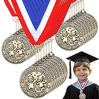 30 Pcs Kindergarten Graduation Medals for Kids 2'' Preschool Graduation Award Medallion with Neck Ribbon Congrats Kids Graduation Gifts for Student Graduation Party Favor Supplies