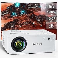 5G WiFi Bluetooth Projector, Native 1080P Outdoor Movie Projector with 350
