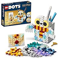 LEGO DOTS Hedwig Pencil Holder 41809, Harry Potter Owl Desk Accessories, Pencil Pot and Noteholder with LEGO Building Elements, Toy Crafts Set for Kids 6+ years