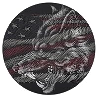 Print of Wolf on Independence Day Wooden Puzzles for Adults Uniquely Irregular Animal Shaped Wood Puzzle Creative Gift Decor Artwork